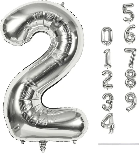 Miniatura 55 de Globo dorado champán con el número 5, globos de aluminio autoinflables grandes de 40 pulgadas del 0 al 9, globo de helio digital 5 dorado claro