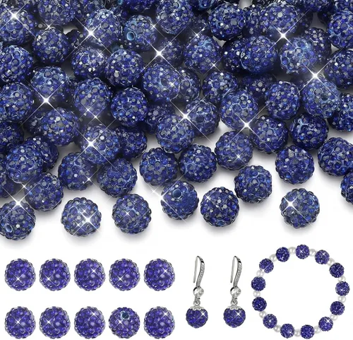 Miniatura 15 de Hicarer 120 cuentas de diamantes de imitación para pulseras, fabricación de bolígrafos de 0.394 pulgadas (0.394 in) de cristal brillante, arcilla