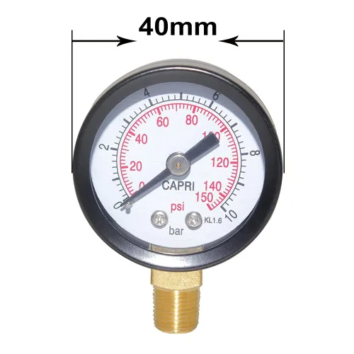 Miniatura 3 de Joywayus Manómetro de 0 a 150 PSI Latón 1/8 "Macho NPT Rosca Montaje Inferior, Múltiples Funciones