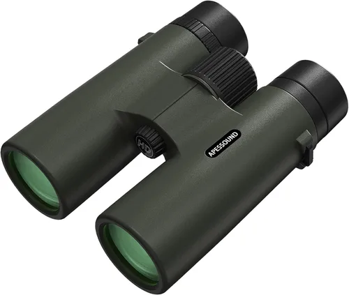 Prismáticos de 10 x 42 para adultos, caza y observación de aves – Óptica HD con lentes totalmente multicapa y prisma BAK4, IPX7 impermeable/a prueba