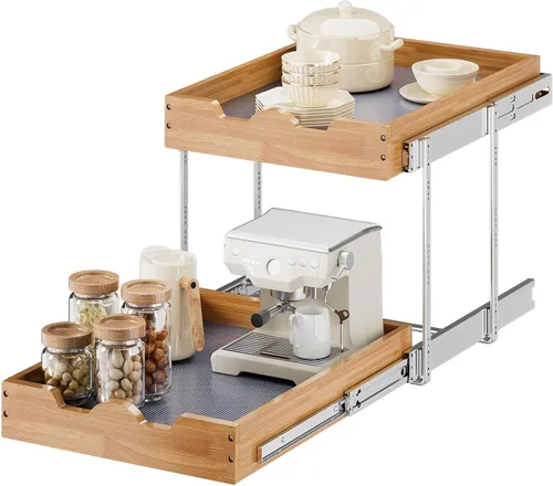 Miniatura 10 de OCG Cajones extraíbles para armarios de cocina de 14 pulgadas de ancho x 21 pulgadas de profundidad, estante de cajón de madera deslizante, estantes