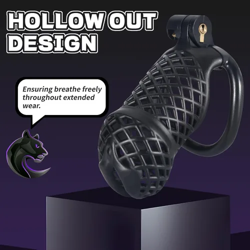Miniatura 5 de Jaula de castidad masculina, dispositivo de castidad pequeño con anillos de 5 tamaños y sonido uretral para hombre, equipo de bondage,