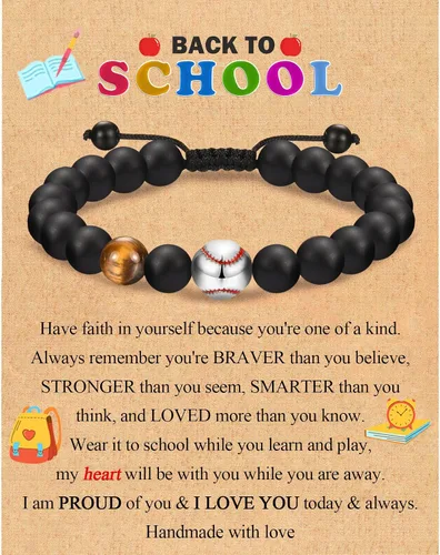 Miniatura 10 de EFVISD Pulsera de fútbol, baloncesto, béisbol, hockey para regalos para niños jugadores amantes de equipos, hijo, nieto, hermano, sobrino, amigo
