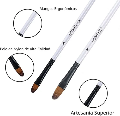 Miniatura 3 de GETHPEN Filbert - Juego de pinceles de pintura, 12 piezas de pinceles de artista para aceite acrílico, acuarela, gouache, artista, kits de pintura
