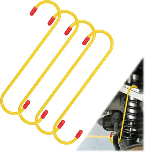 Miniatura 19 de 2 ganchos para pinzas de freno con puntas de goma, acero duradero, herramientas automotrices a prueba de óxido para frenado, eje, suspensión