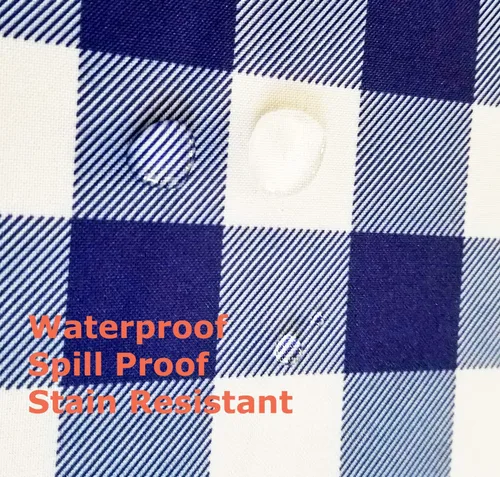 Miniatura 2 de Tektrum Mantel rectangular 100% poliéster impermeable de 60 x 102 pulgadas, 60 x 102 pulgadas, a cuadros a prueba de derrames, resistente a las Azul