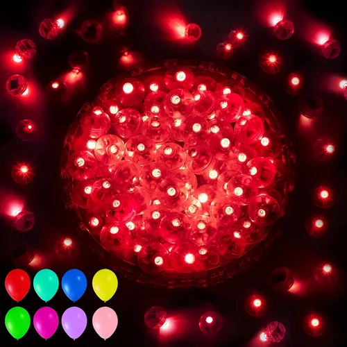 Miniatura 23 de Aogist 50 Piezas Luces para Globos Azules con Aro para Colgar, Mini Lámpara de Bola Redonda Pequeña Luz LED para Linternas de Papel y Vidrio