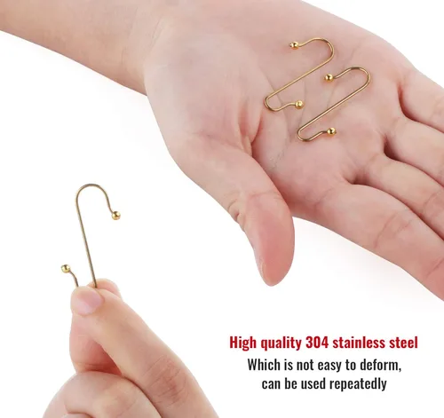 Miniatura 3 de Lemonfilter 120 ganchos para adornos de Navidad, ganchos dorados para colgar árboles y bolas