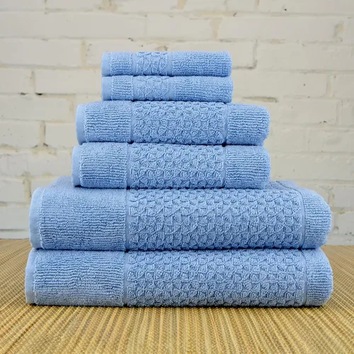 Miniatura 4 de Classic Turkish Towels Meital - Juego de 6 piezas: azul