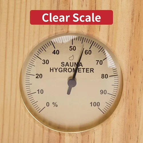 Miniatura 6 de Plus tard Termómetro e higrómetro de sauna Medidor vertical 2 en 1 Medición de humedad de temperatura interior para sala de sauna