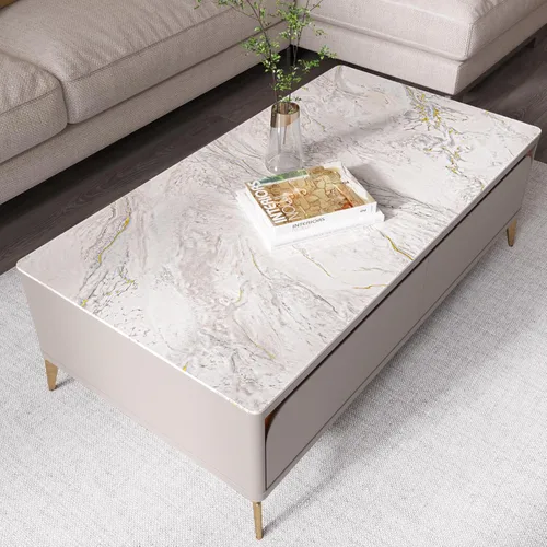 Miniatura 4 de VEELIKE Papel de contacto para encimera de mármol dorado crema, de 15.7 x 118 pulgadas, impermeable, para despegar y pegar, para cocina, papel tapiz