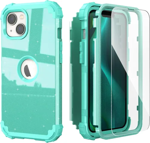 Miniatura 20 de IDweel Funda para iPhone 13 con Protector de Pantalla, para Funda iPhone 14, Híbrida Resistente a Golpes de Servicio Pesado Protección Cubierta Dura