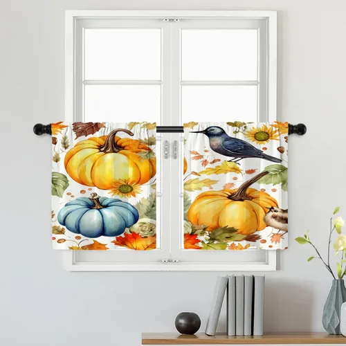 Miniatura 26 de Batmerry Silueta de hombre y niño, marco en forma de corazón con figuras, tratamiento de ventana, cortina corta de cocina multicapa de poliéster