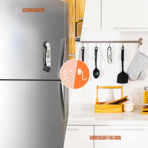Miniatura 7 de Termómetro digital para carne, termómetro impermeable de lectura instantánea para alimentos para cocinar y asar a la parrilla, accesorios de cocina