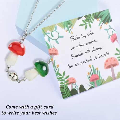 Miniatura 2 de Lindos collares magnéticos de hongos de amistad, regalos de cumpleaños de Navidad, para mujeres, adolescentes, niñas, mejores amigas, mejores