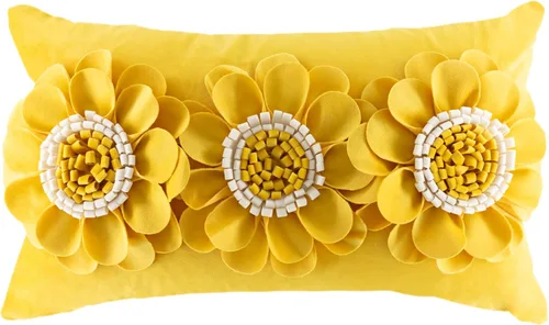Miniatura 11 de JWH Funda de almohada decorativa con diseño de flores 3D, funda de almohada decorativa de girasol, cojín de terciopelo, funda de almohada floral