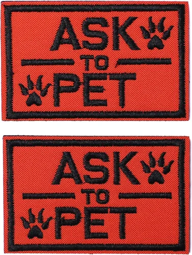 Miniatura 19 de 10 Piezas de Emblema de Servicio para Perros K9 "Por Favor No Me Acaricien" en Entrenamiento Sin Tocar Insignia Completa Bordada para Arnés
