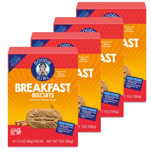 Miniatura 10 de Goodie Girl, galletas de desayuno de arándanos, sin gluten, sin maní, vegano, kosher, incluye 4 cajas, 16 paquetes en total