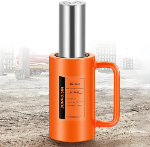 Bonvoisin Gato Cilindro Hidráulico de 20T Porta Power Ram Cilindros de Elevación de Carrera Larga de 4" de Acción Simple para Maquinaria y