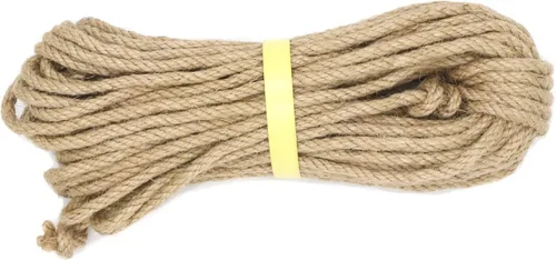 Miniatura 85 de Cuerda de yute IMROPE de 3/4 pulg, 100 pies, cuerda natural trenzada de 4 hebras para manualidades, jardín, decoración del hogar, hamaca Yute natural