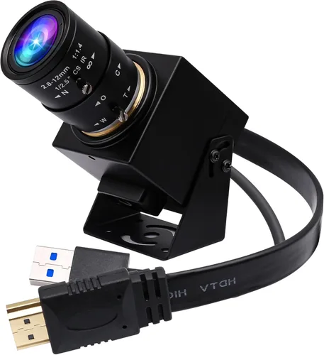 ELP Cámara web HDMI 4K USB3.0 - 60fps, 8MP, lente de zoom 4X (0.110-0.472 in), primer plano, H.264, telescopio, CCTV industrial