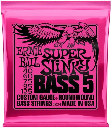 Miniatura 7 de Ernie Ball Cuerdas de Guitarra Bajo Regular Slinky de Níquel Enrollado de 5 Cuerdas, Calibre 45-130 (P02836)