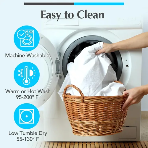 Miniatura 8 de Protector de colchón, de la marca Handy Laundry, hipoalergénico e impermeable, Poliéster & Mezcla de poliéster, Blanco