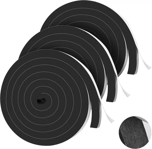 Miniatura 16 de Cintas de Espuma de 66 Pies Autoadhesivas, Tiras Selladoras de Espuma de 1/2 Pulgada x 1/8 Pulgada x 33.1 Pies Cada Rollo, Burletes de Alta Blanco