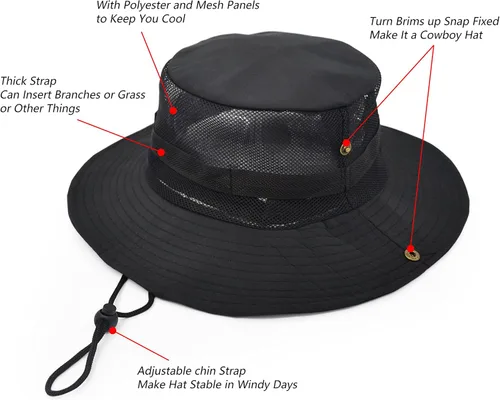 Miniatura 3 de El sol al aire libre protege el sombrero del ejército estilo Sun Cap con el panel de malla de poliéster
