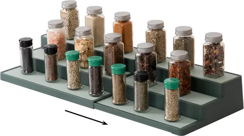 Miniatura 9 de SIMPLEMADE Organizador de especias de 3 niveles, estante de almacenamiento versátil para cocina, baño, dormitorio y oficina, juego de 1, transparente