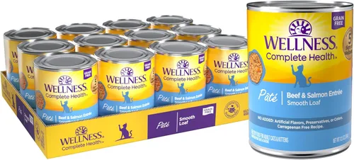 Miniatura 11 de Wellness Complete Health - Alimento húmedo en paté para gatos adultos, natural, rico en proteínas, sin granos, 12.5 onzas, paquete de 12 (pollo)