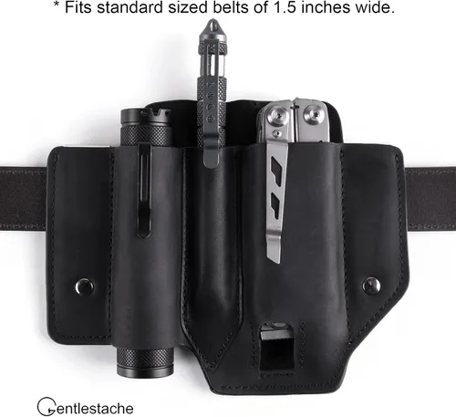 Miniatura 9 de Gentlestache Funda multiherramienta para cinturón, bolsa multiherramienta, soporte de cinturón de cuero para multiherramienta EDC organizador