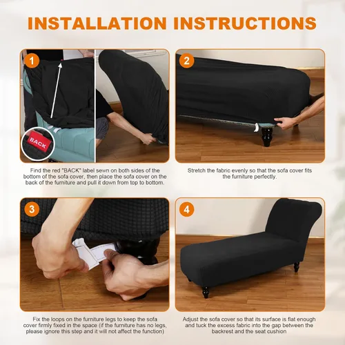 Miniatura 6 de Funda para tumbona sin brazos, fundas elásticas para silla de sala de estar, funda de diván sin brazos, fundas de interior para dormitorio, tela