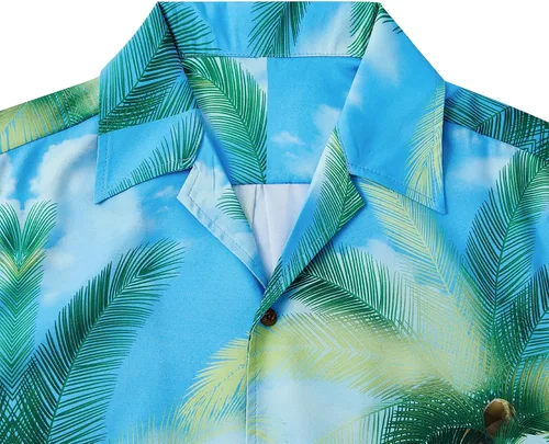 Miniatura 137 de Camisa hawaiana para hombre, con estampado floral, cómoda, con botones, casual, manga corta, ropa de playa para hombre