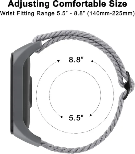 Miniatura 6 de Paquete de 2 correas de nailon para Xiaomi Mi Band 7/6/5/4/3, correas de repuesto de nailon trenzado suave Solo