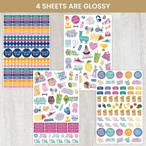 Miniatura 2 de bloom daily planners - Hojas adhesivas para planificador de salud, bienestar y fitness - Paquete de calcomanías variadas - ¡Seis hojas adhesivas por