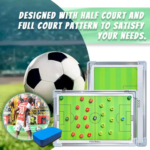 Miniatura 4 de PhantomSky Tablero de estrategia profesional portátil de aleación de aluminio para fútbol/fútbol, con marcadores magnéticos, bolígrafo, borrador