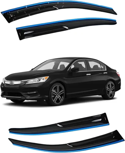 Miniatura 178 de Viseras para ventanas para Mazda 3 Sedán 4 puertas 2004 2005 2006 2007 2008 2009 estilo JDM Mugen, deflector de viento, protector solar y de lluvia