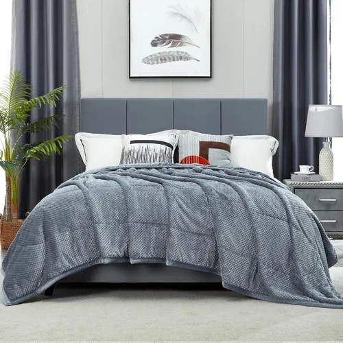 Miniatura 8 de DREAMNINE Manta grande y gruesa de 3 capas de franela suave tamaño Queen para cama de 90 x 90 pulgadas, manta de terciopelo mullido y cálida de lujo