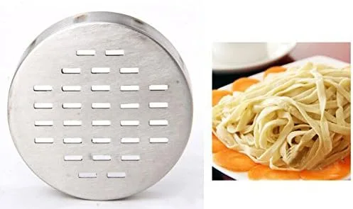 Miniatura 7 de Máquina manual de acero inoxidable para hacer pasta a presión con 5 boquillas diferentes para hacer fideos