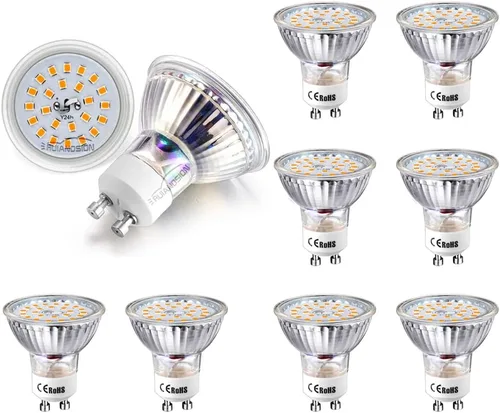 Miniatura 9 de Ruiandsion Bombillas LED GU10 de 85-265 V, luz diurna blanca, 5000 K, 2835, 24SMD, 400 lúmenes, 4 W, repuesto para foco empotrado de riel,