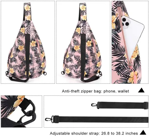 Miniatura 4 de HUA ANGEL - Mochila cruzada con correa para el hombro para hombres y mujeres, ligera, impermeable, bolsa para el pecho y el hombro para viajes