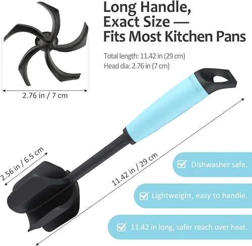 Miniatura 5 de Ourokhome Picador de carne y triturador de papas, triturador de carne molida de nailon resistente al calor para hamburguesas, 5 cuchillas curvas