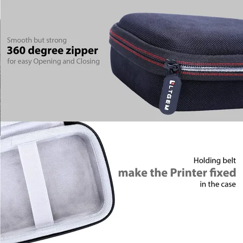 Miniatura 6 de LTGEM - Funda compatible con la impresora Fujifilm Instax Mini Link 3/2/1 para smartphone, bolsa de almacenamiento de viaje rígida - negro y gris