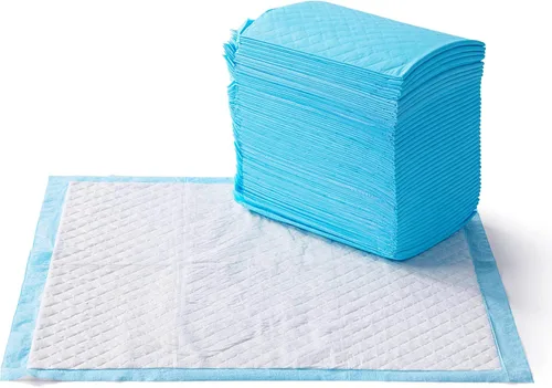 Amazon Basics Almohadillas resistentes para orina de perros y cachorros, 5 capas a prueba de fugas, ultra absorbentes, superficie de secado rápido,