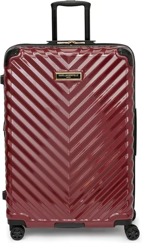 Karl Lagerfeld Paris Maleta para mujer con ruedas giratorias, color borgoña, talla única