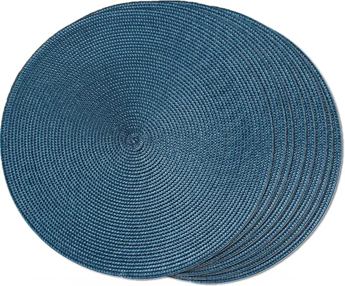 Miniatura 40 de FunWheat Juego de 6 manteles individuales redondos trenzados para mesas de comedor, tejidos, lavables, antideslizantes, de 15 pulgadas