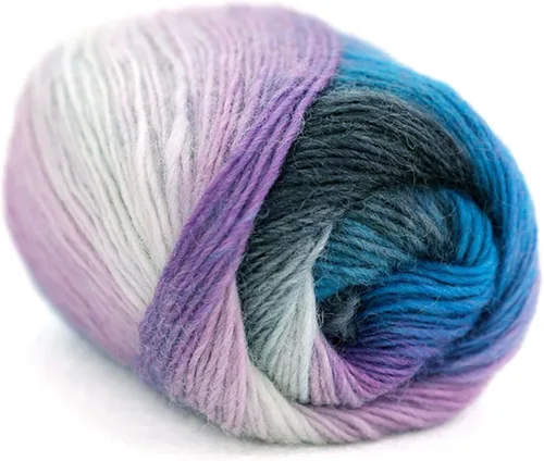 Miniatura 37 de Hilo de lana golo para tejer 200 yardas, hilo Cachemire multicolor arcoíris