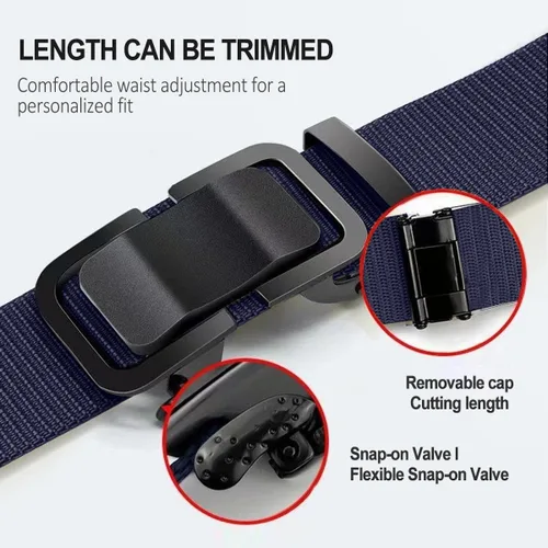 Miniatura 4 de Cinturón táctico para hombre, de liberación rápida, estilo militar, para senderismo, trabajo, deportes, cinturón ajustable y transpirable