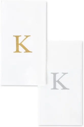 Miniatura 13 de AMERICAN HOMESTEAD - Toallas de mano desechables – Servilletas plateadas con monograma – Toallas de papel de baño similares al lino para invitados